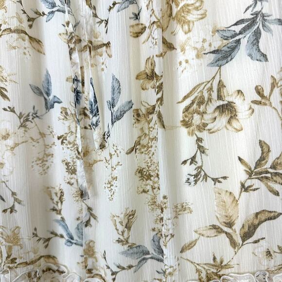 NEW Drew Anthropologie Naomi Cottage Cream Vintage Floral Halter Maxi Dress XS - Picture 4 of 8